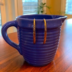 Silpada Hammered Bronze Threaded Open Hoop Earrings